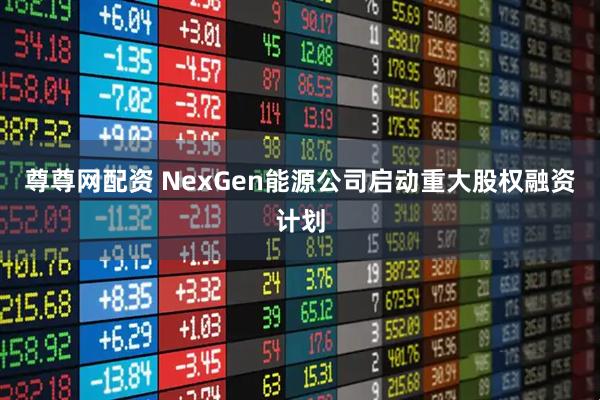 尊尊网配资 NexGen能源公司启动重大股权融资计划
